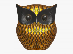 Metal Gold Owl Figurine 3D Model