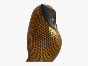 Metal Gold Owl Figurine 3D Model