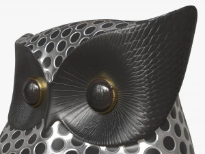 Metal Owl Figurine 3D Model
