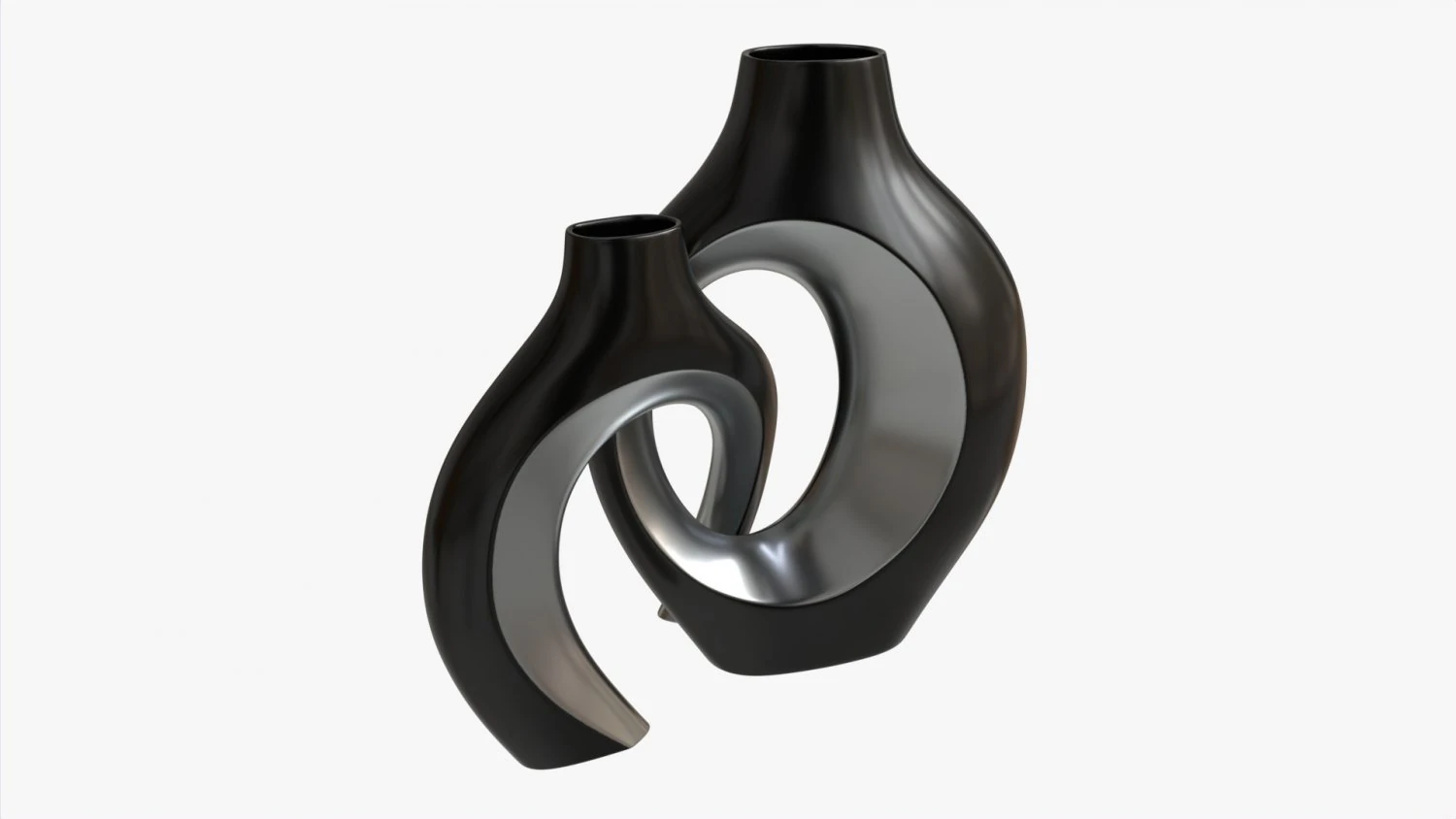 Metal Vases 2-set 3D Model .c4d .max .obj .3ds .fbx .stl .blend