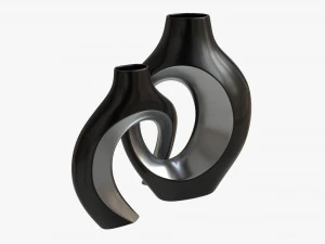 Vases en m&eacute;tal, lot de 2 Modèle 3D