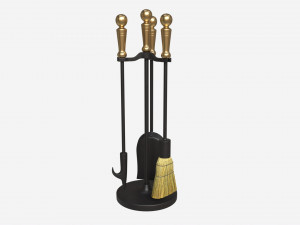 Mini Fireplace Tools 4-Set Modelo 3D