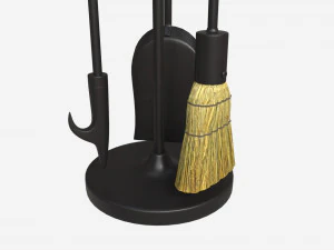 Ensemble de 4 mini outils de chemin&eacute;e Modèle 3D