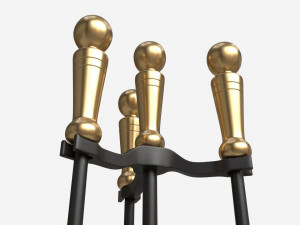 Mini Fireplace Tools 4-Set 3D Model