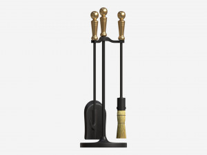 Mini Fireplace Tools 4-Set 3D Model
