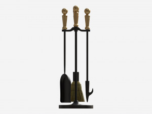 Mini Fireplace Tools 4-Set 3D Model
