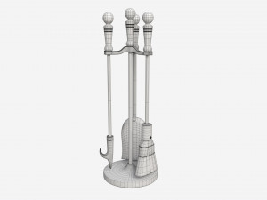 Mini Fireplace Tools 4-Set 3D Model