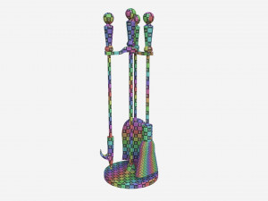 Mini Fireplace Tools 4-Set 3D Model