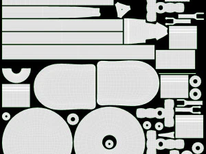 Ensemble de 4 mini outils de chemin&eacute;e Modèle 3D