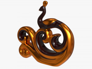 Modern Peacock Ceramic Figurine gold 3D 模型