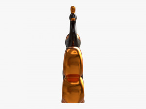 Modern Peacock Ceramic Figurine gold 3D 模型