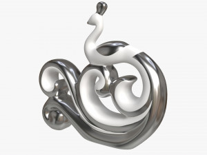 Modern Peacock Ceramic Figurine silver 3D 模型