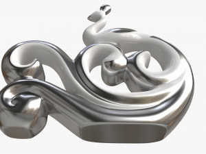 Modern Peacock Ceramic Figurine silver 3D 模型