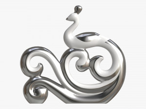 Modern Peacock Ceramic Figurine silver 3D 模型