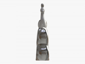 Modern Peacock Ceramic Figurine silver 3D 模型