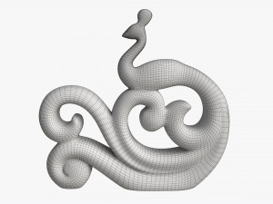 Modern Peacock Ceramic Figurine silver 3D 模型