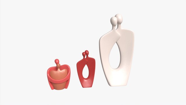 Nordic Simple Style Hug Love Sculptures Ceramic Modello 3D .c4d .max .obj .3ds .fbx .stl .blend 