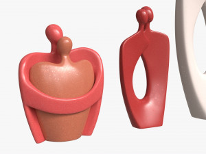 Nordic Simple Style Hug Love Sculptures Ceramic Modello 3D
