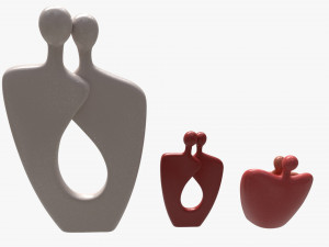 Nordic Simple Style Hug Love Sculptures Ceramic Modello 3D