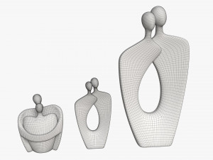 Nordic Simple Style Hug Love Sculptures Ceramic Modello 3D