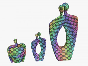 Nordic Simple Style Hug Love Sculptures Ceramic Modello 3D