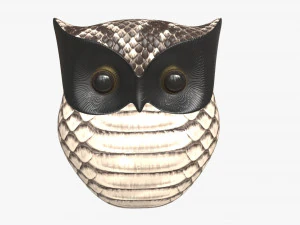 Owl Figurine Leather 3D Model