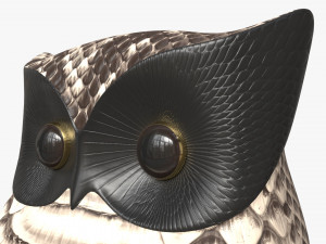 Owl Figurine Leather 3D-Modell