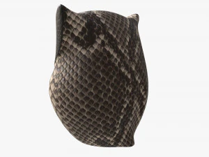 Owl Figurine Leather 3D Model