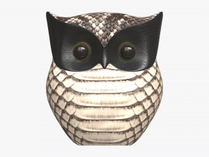Owl Figurine Leather 3D-Modell