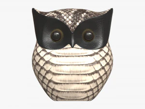 Owl Figurine Leather 3D Model