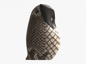 Owl Figurine Leather 3D Model