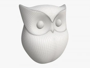 Owl Figurine Leather 3D Model
