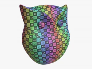 Owl Figurine Leather 3D Model