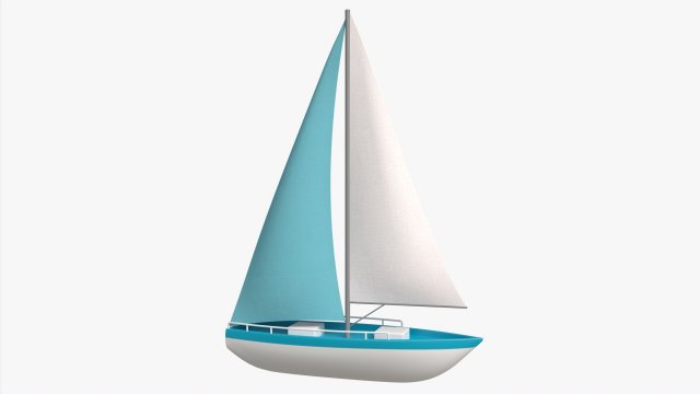 Sailing Boat Yacht Stylized 3Dモデル .c4d .max .obj .3ds .fbx .stl .blend 