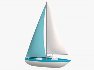 Sailing Boat Yacht Stylized 3D-Modell
