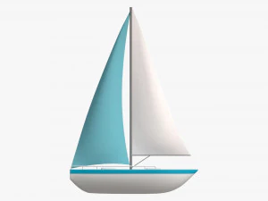 Sailing Boat Yacht Stylized 3D Model