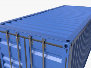 Shipping Container Dry 20-foot Blue 3D Model