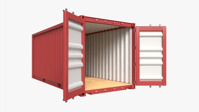 Shipping Container Dry 20-foot Open Modèle 3D .c4d .max .obj .3ds .fbx .stl .blend 