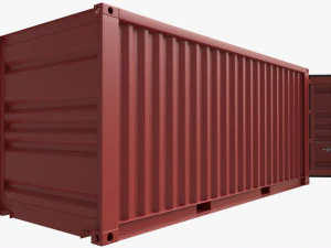 Shipping Container Dry 20-foot Open 3D Model