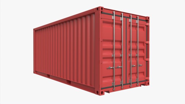 Shipping Container Dry 20-foot Red 3D-Modell .c4d .max .obj .3ds .fbx .stl .blend 