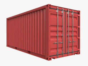 Container di spedizione Dry 20 piedi rosso Modello 3D