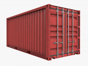 Shipping Container Dry 20-foot Red Dirty Modelo 3D