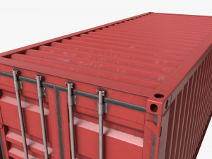 Shipping Container Dry 20-foot Red Dirty Modello 3D