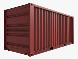 Shipping Container Dry 20-foot Red Dirty Modello 3D