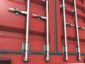 Shipping Container Dry 20-foot Red Dirty Modello 3D