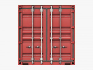 Shipping Container Dry 20-foot Red Dirty Modello 3D