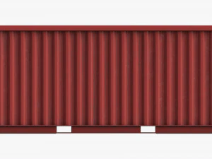 Shipping Container Dry 20-foot Red Dirty 3D Model