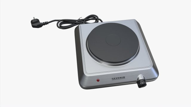 Single Hotplate Hob Severin KP1092 3D Model .c4d .max .obj .3ds .fbx .stl .blend 
