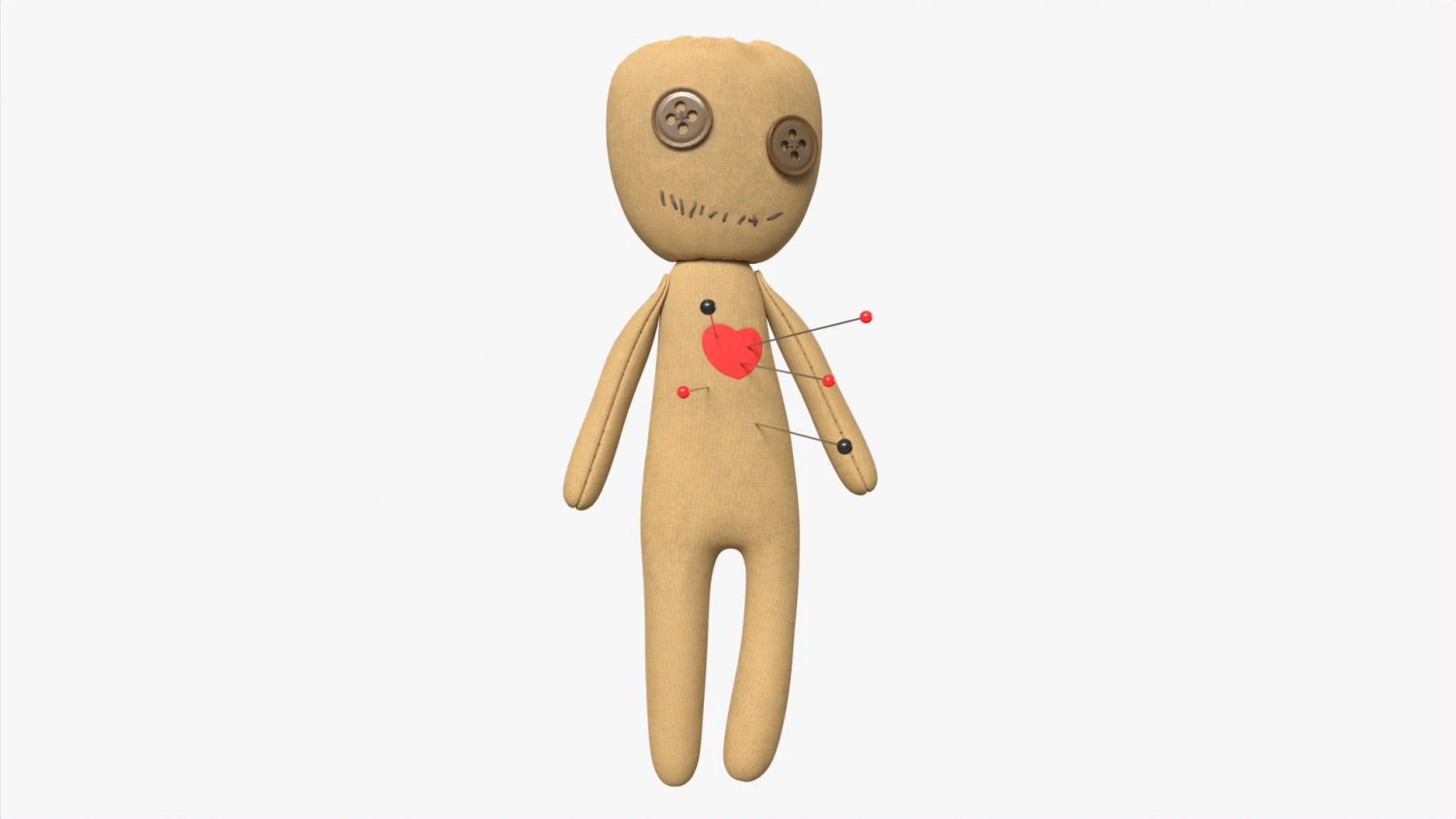 Voodoo Doll Fabric with Pins 3D Model .c4d .max .obj .3ds .fbx .stl .blend 