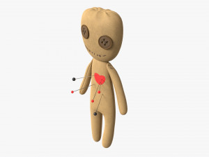 Voodoo Doll Fabric with Pins 3D Model